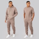 Mens Dinall Three Pack Hoodie T-Shirt And Joggers Set Mink