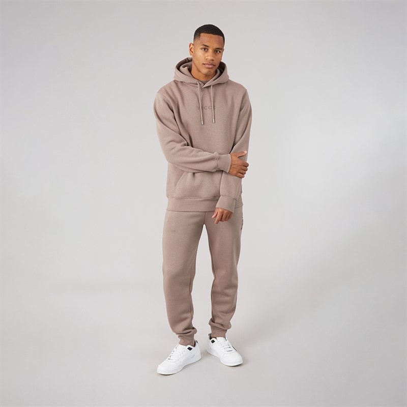 Mens Dinall Three Pack Hoodie T-Shirt And Joggers Set Mink - Image 5