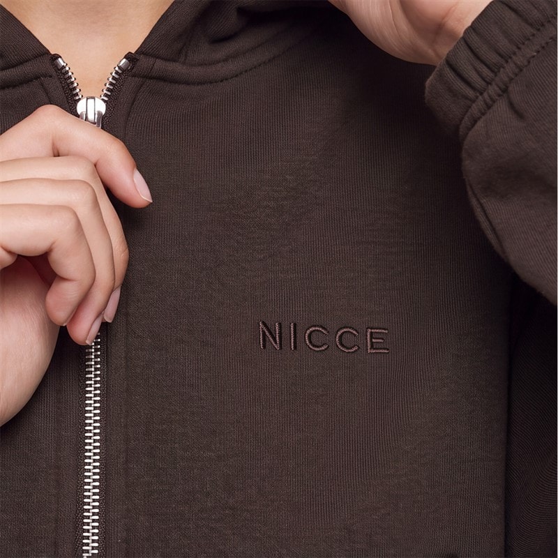 Womens Valencia Cropped Zip Through Hoodie Americano - Image 4