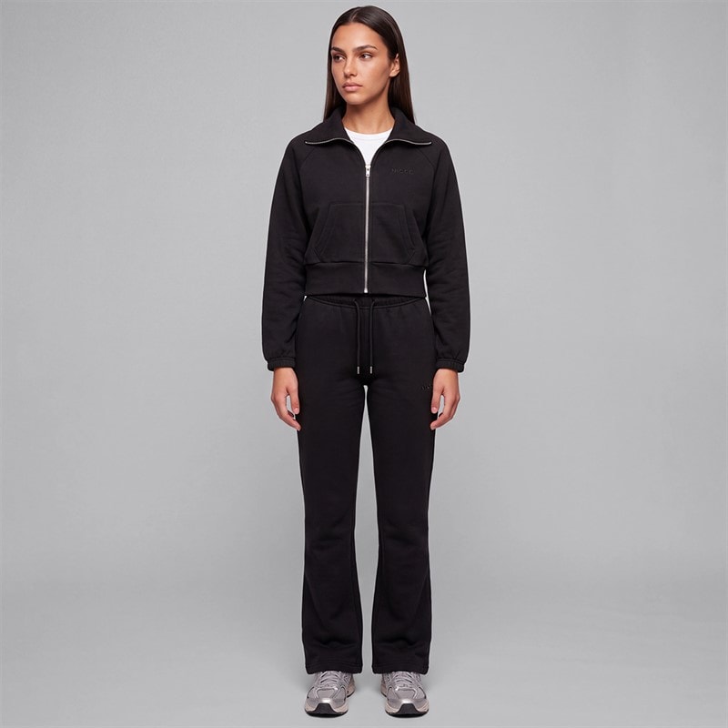 Womens Yasmina Flared Joggers Black - Image 4