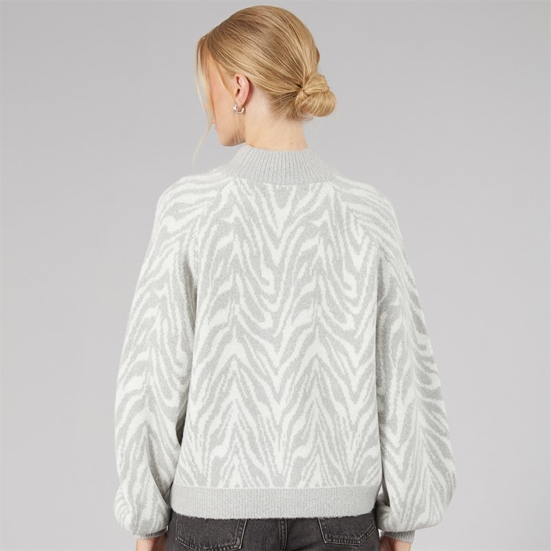 Womens Animal Crew Jumper Light Grey Melange - Image 2