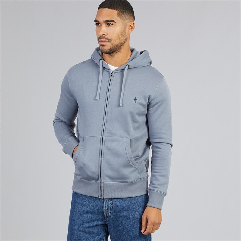 Mens FC Zip Hoodie Light Blue/Marine - Image 3