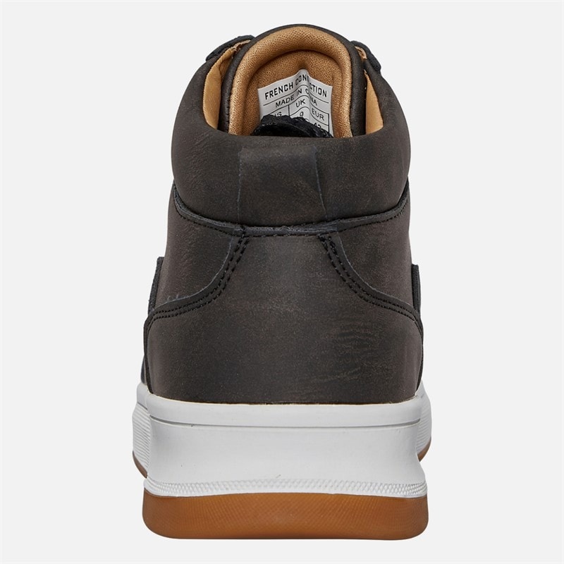 Mens Casual Hi Top Trainers Black - Image 3