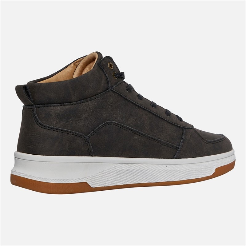 Mens Casual Hi Top Trainers Black - Image 5
