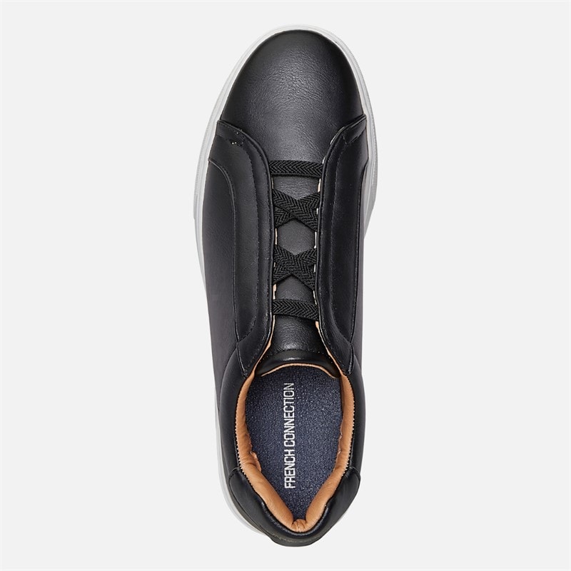 Mens Hidden Lace Cupsole Trainers Black - Image 4