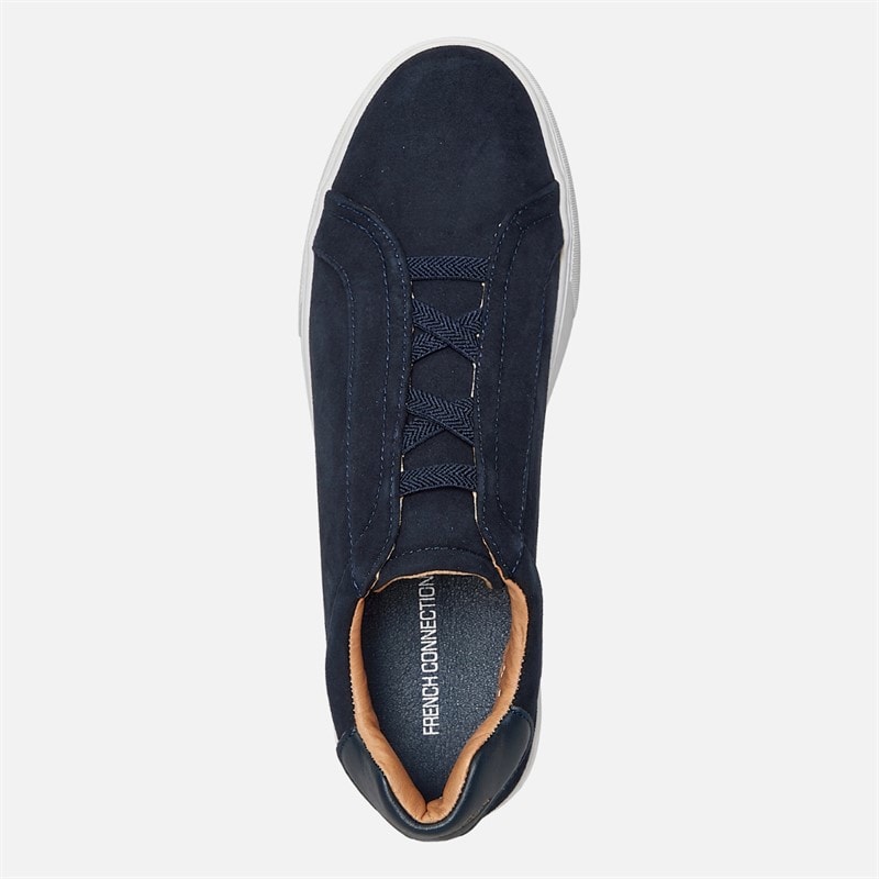 Mens Hidden Lace Cupsole Trainers Marine Navy - Image 4