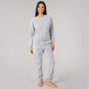 Womens Microfleece Lounge Set Grey