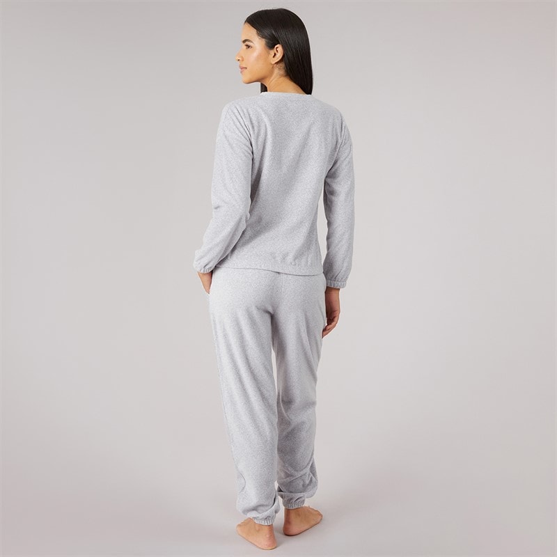 Womens Microfleece Lounge Set Grey - Image 2