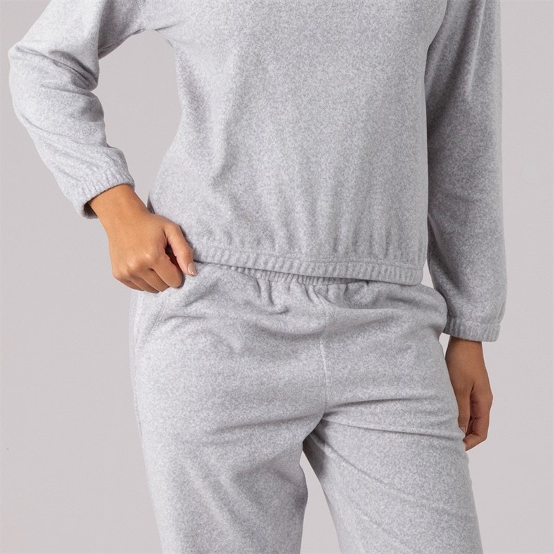 Womens Microfleece Lounge Set Grey - Image 3