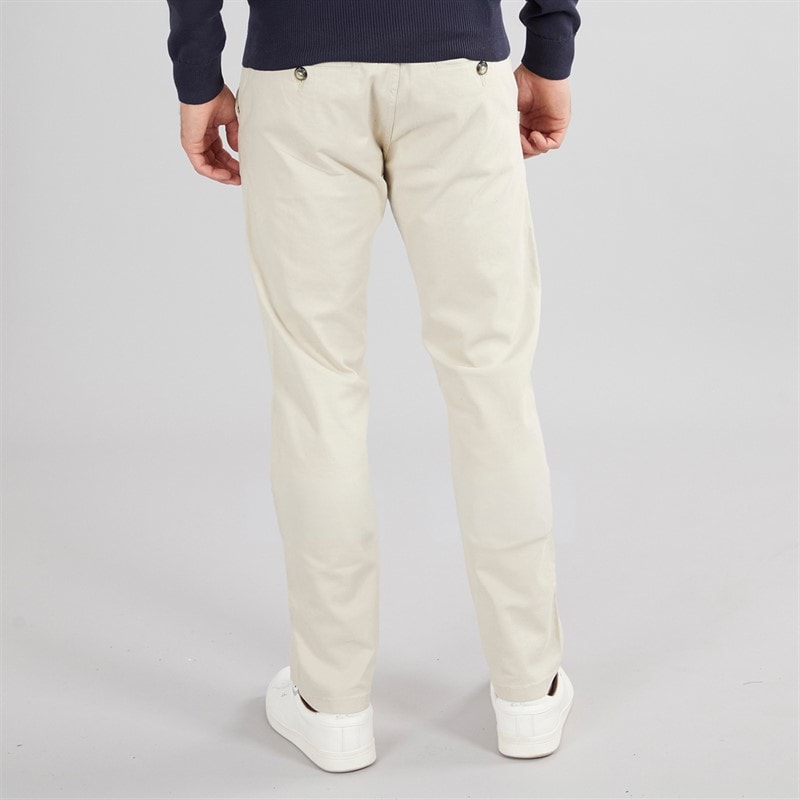 Mens Slim Fit Chino Trousers Stone - Image 2