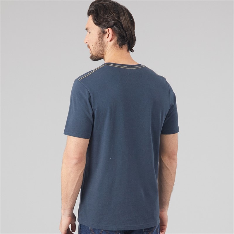Mens Fish Graphic T-Shirt Navy - Image 2