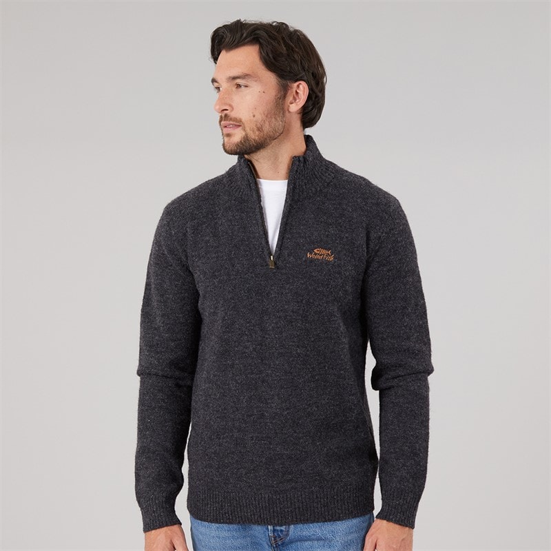 Weird Fish Mens Woodall 1/4 Zip Jumper Midnight