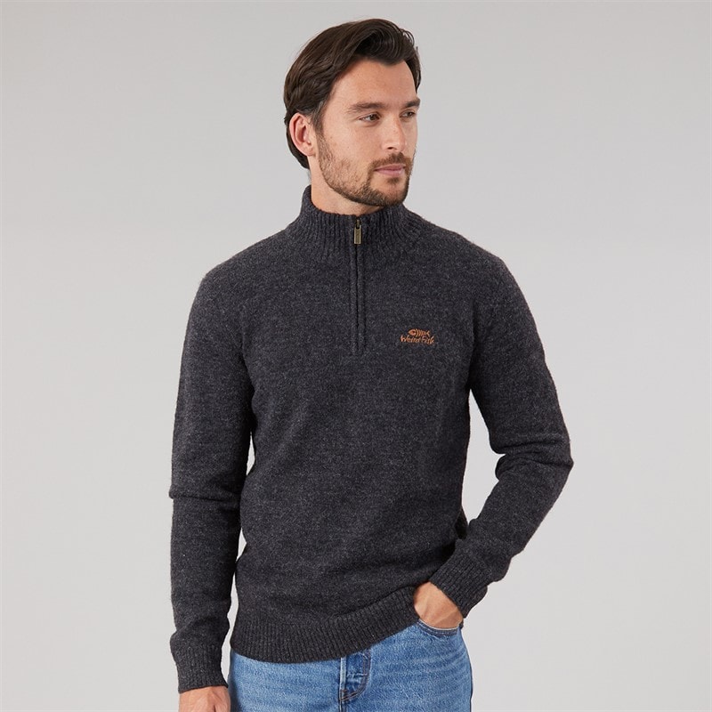 Mens Woodall 1/4 Zip Jumper Midnight - Image 3