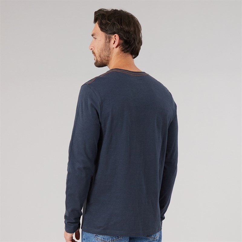 Mens Gills Branded Long Sleeve Top Navy - Image 2