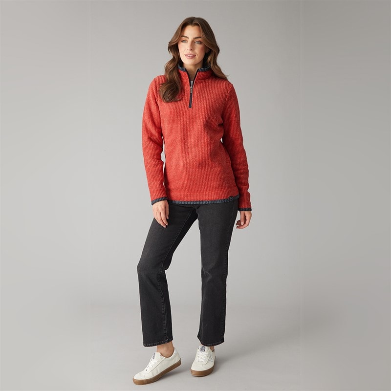 Womens Zelie 1/4 Zip Grid Fleece Acer Red - Image 4