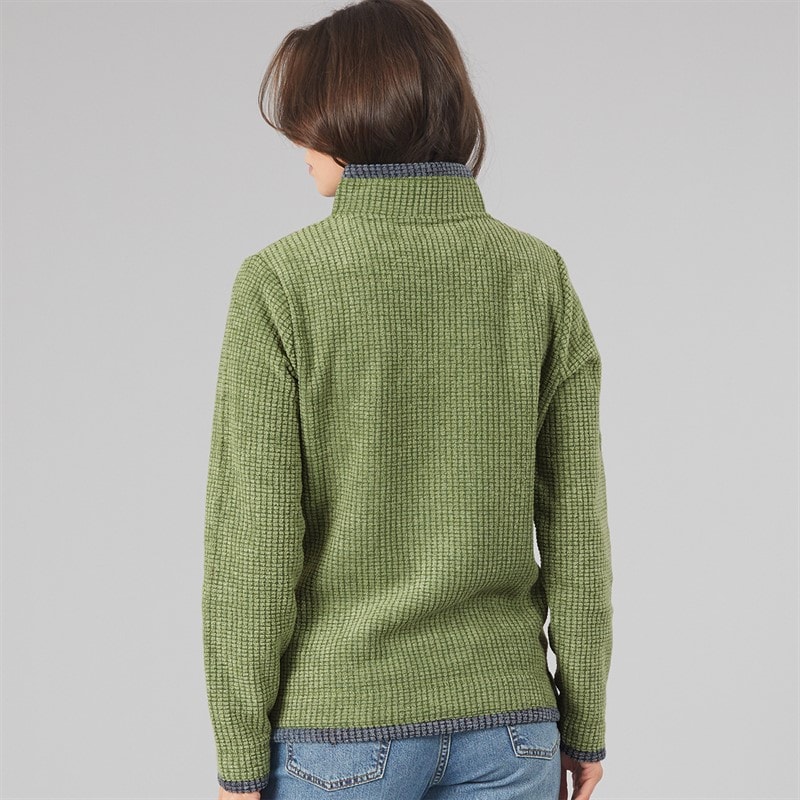 Womens Zelie 1/4 Zip Grid Fleece Irish Moss - Image 2