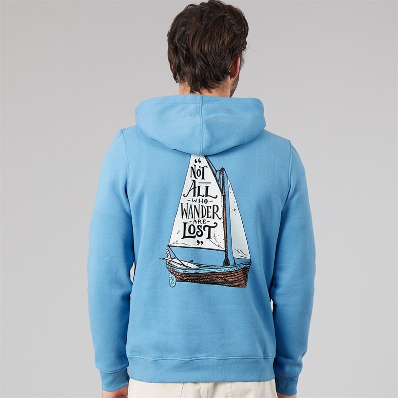 Mens Lost Ships Hoodie Light Blue - Image 2