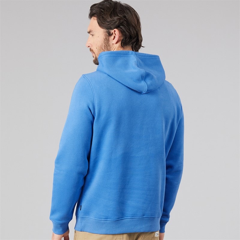 Mens Postcard Block Hoodie Br Blue - Image 2