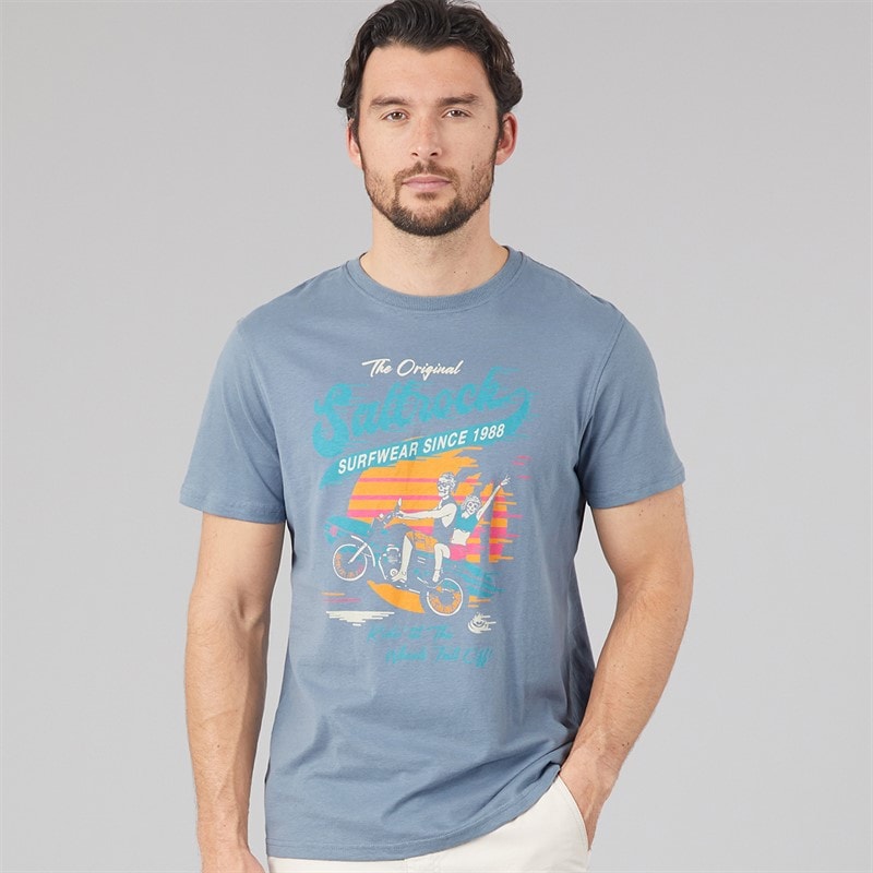 Saltrock Mens Shore Ride T-Shirt Blue