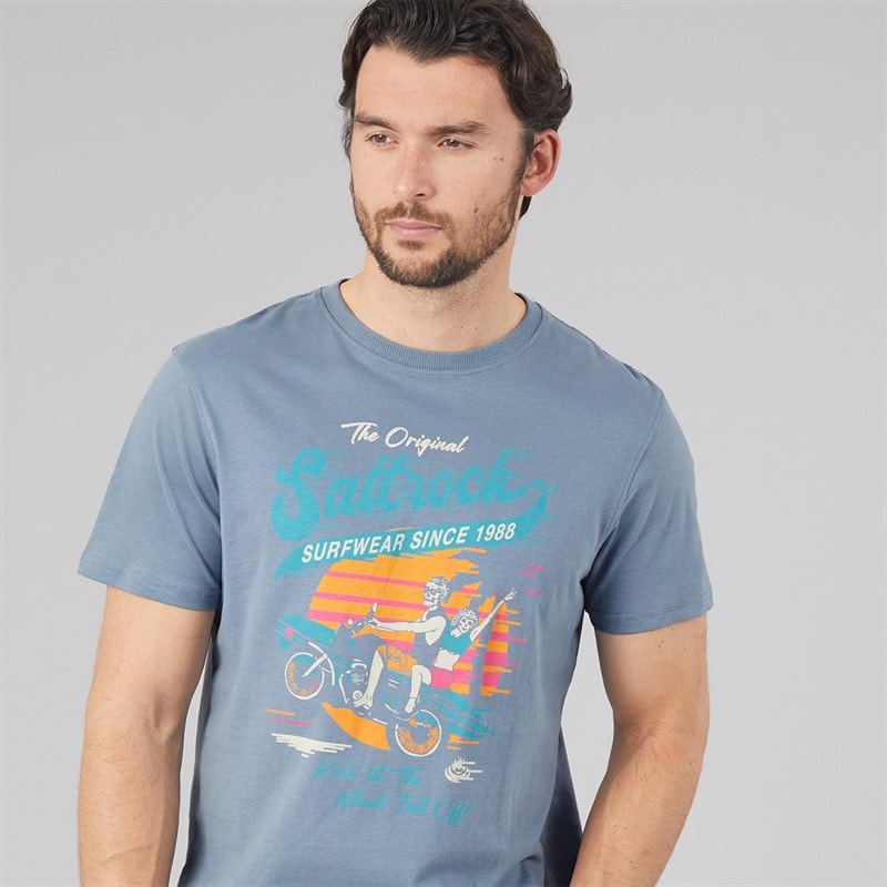 Mens Shore Ride T-Shirt Blue - Image 3