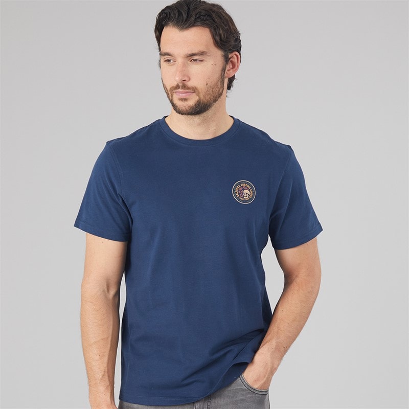 Saltrock Mens Trail Badge Print T-Shirt Bluedres