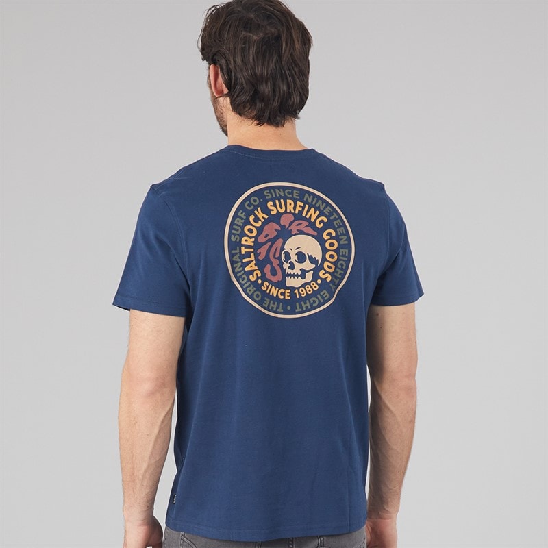 Mens Trail Badge Print T-Shirt Bluedres - Image 2
