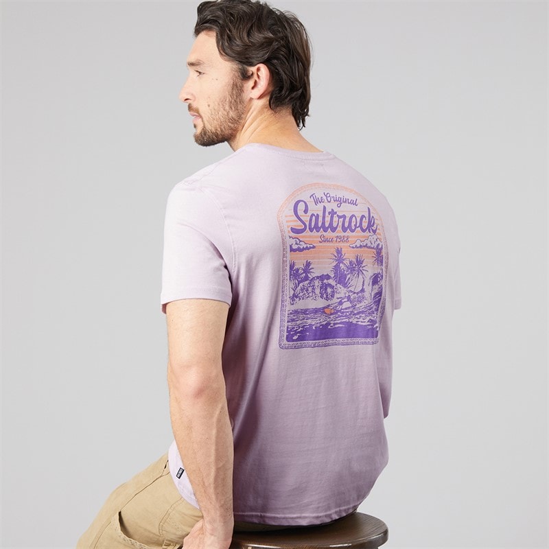 Saltrock Mens Postcard T-Shirt Purple