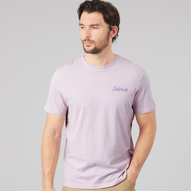 Mens Postcard T-Shirt Purple - Image 2