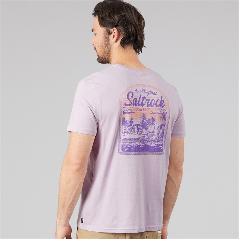 Mens Postcard T-Shirt Purple - Image 3