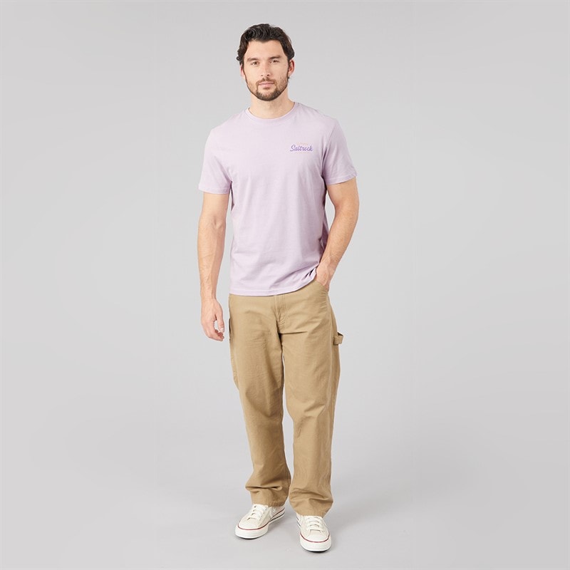 Mens Postcard T-Shirt Purple - Image 4