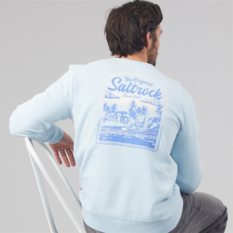 Mens Postcard Sweatshirt Light Blue - Image 1