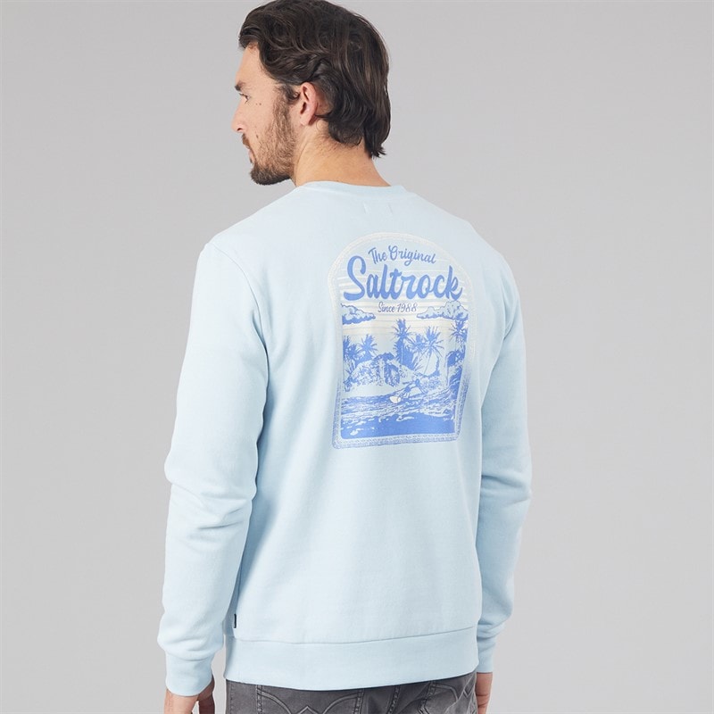 Mens Postcard Sweatshirt Light Blue - Image 3