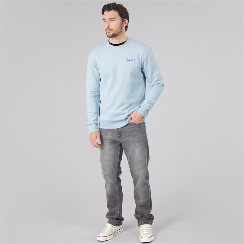 Mens Postcard Sweatshirt Light Blue - Image 4