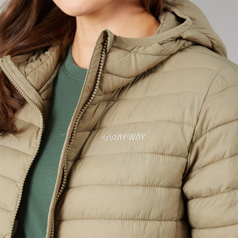 Womens Entwistle Thermo Sphere Insulated Hooded Jacket Cashew - Image 3