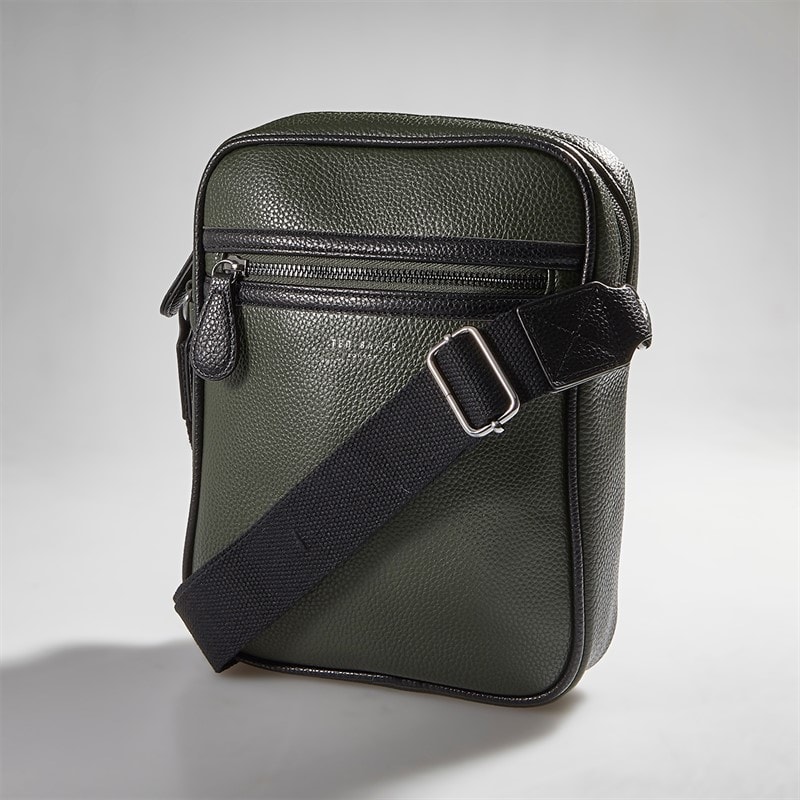 Ted Baker Mens Lanston Pebble Flight Bag Olive