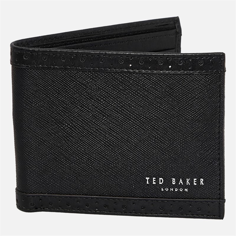 Ted Baker Mens Conbel Saffiano Leather Brogue Wallet Black