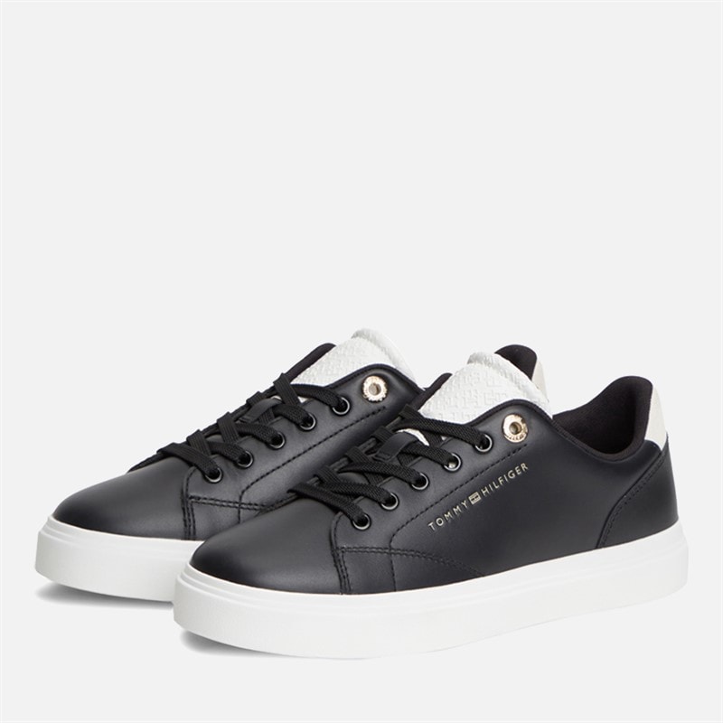 Tommy Hilfiger Womens Feminine Cupsole Trainers Black/Ecru