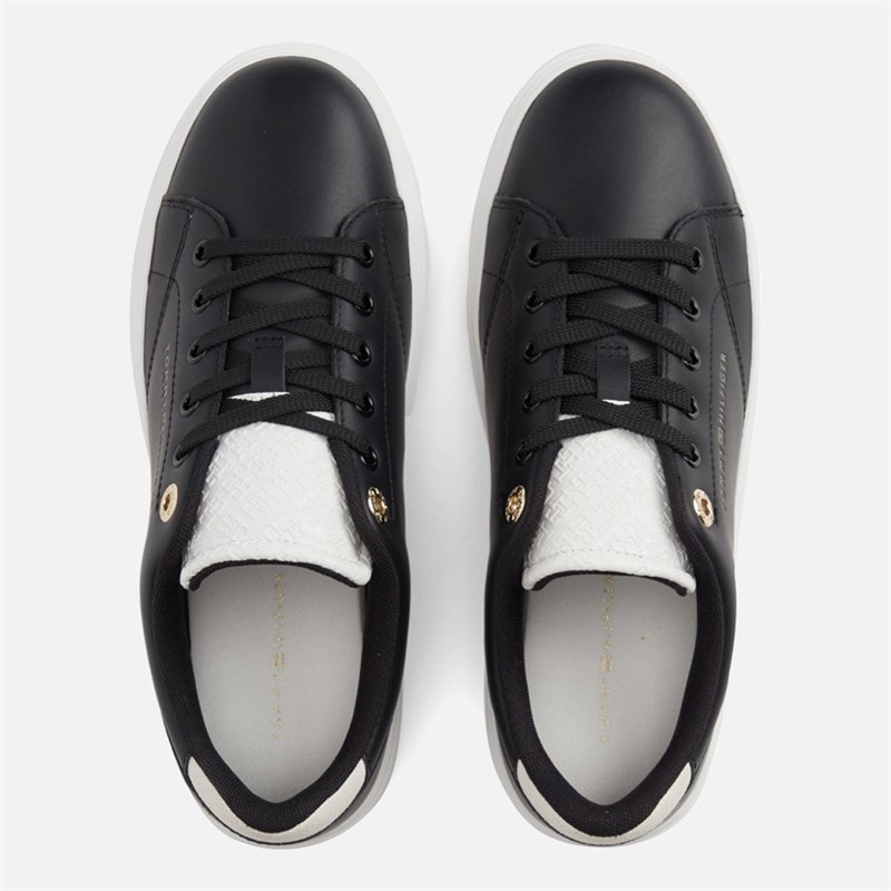 Womens Feminine Cupsole Trainers Black/Ecru - Image 4