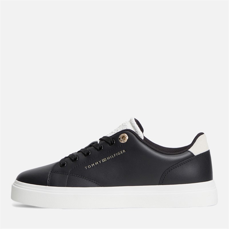 Womens Feminine Cupsole Trainers Black/Ecru - Image 5