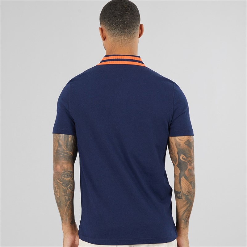 Mens Left Chest Graphic Polo Shirt Carbon Navy - Image 2