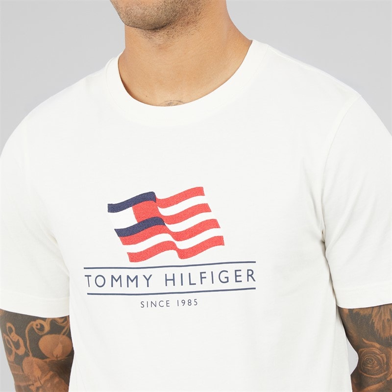 Mens Main Flag T-Shirt Ivory Petal - Image 3