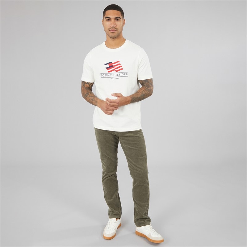 Mens Main Flag T-Shirt Ivory Petal - Image 4
