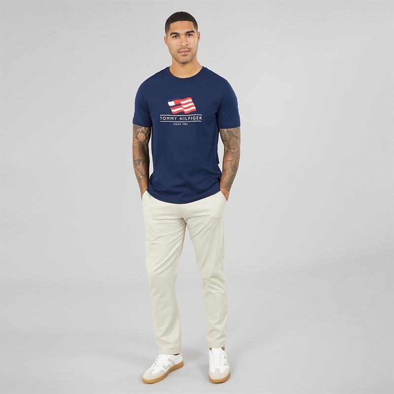 Mens Main Flag T-Shirt Carbon Navy - Image 3