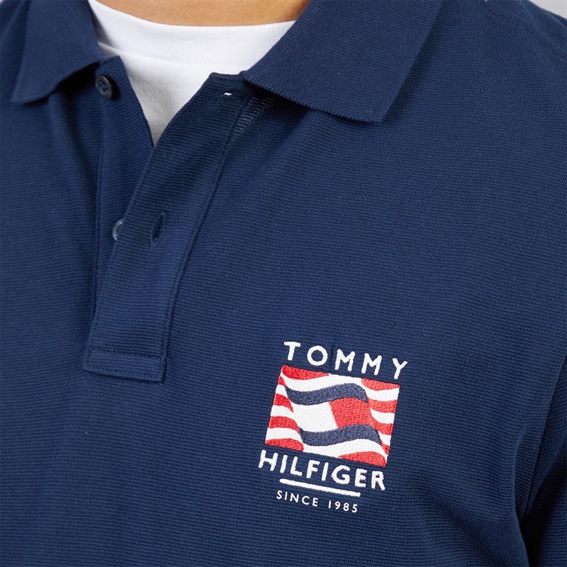 Mens Graphic Polo Shirt Carbon Navy - Image 3