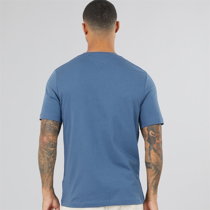 Mens Script Logo T-Shirt Aegean Sea - Image 2