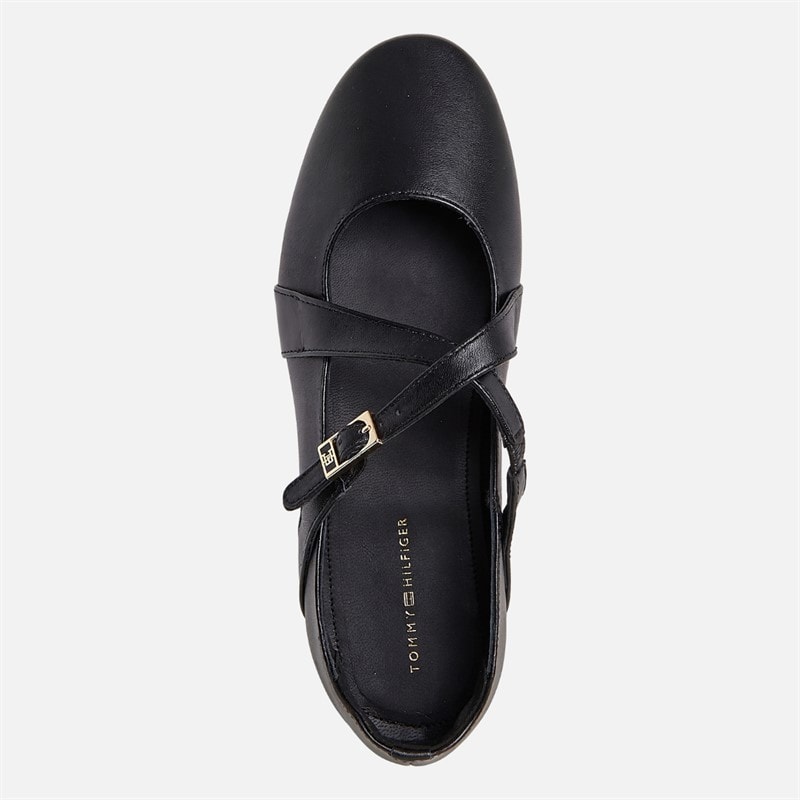Womens Crossover Strap Mary Jane Shoes Black - Image 4
