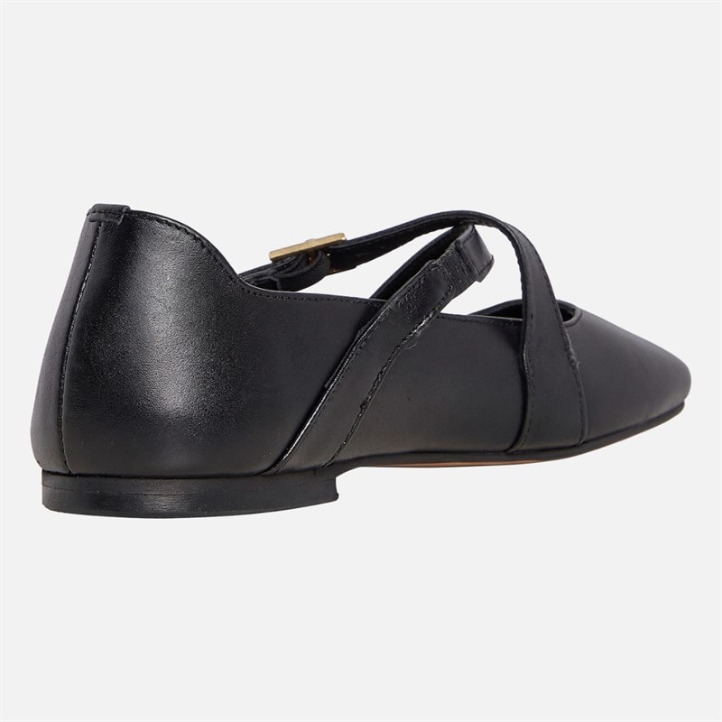 Womens Crossover Strap Mary Jane Shoes Black - Image 5