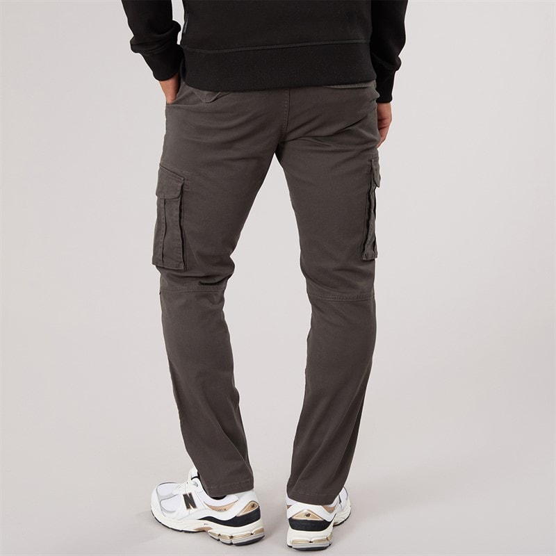 Mens Whitehouse Straight Cargo Trousers Raven Grey - Image 2