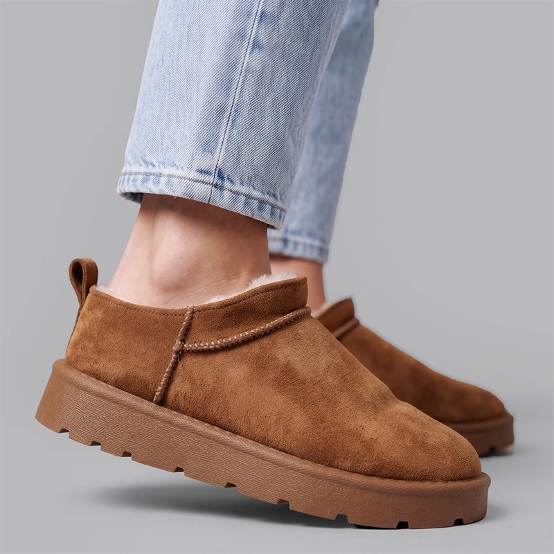 Truffle Collection Womens Cola Micro Cozy Boots Chestnut