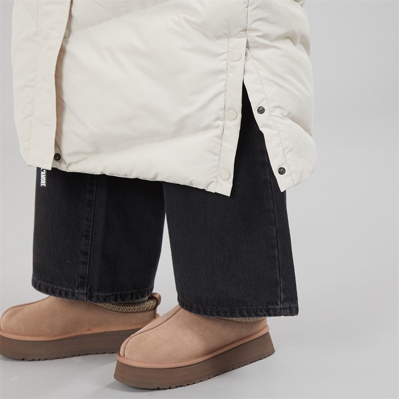 Womens Madison Long Puffer Coat Stone - Image 4